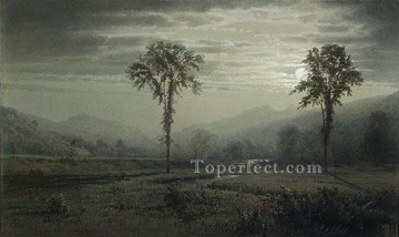  scenery Art - Moonlight On Mount Lafayette New hampshire scenery William Trost Richards